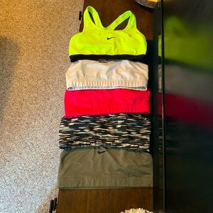 5 nike sports bras size large